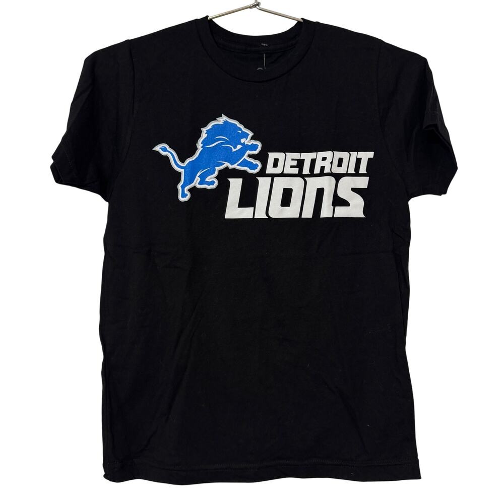 Detroit Lions Youth M T-Shirt NFL Team Apparel Black Graphic Logo Tee NWT Boys